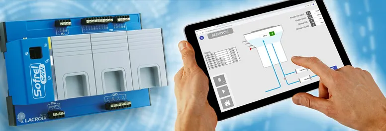 Automate Sofrel S4 de Lacroix piloté depuis une tablette